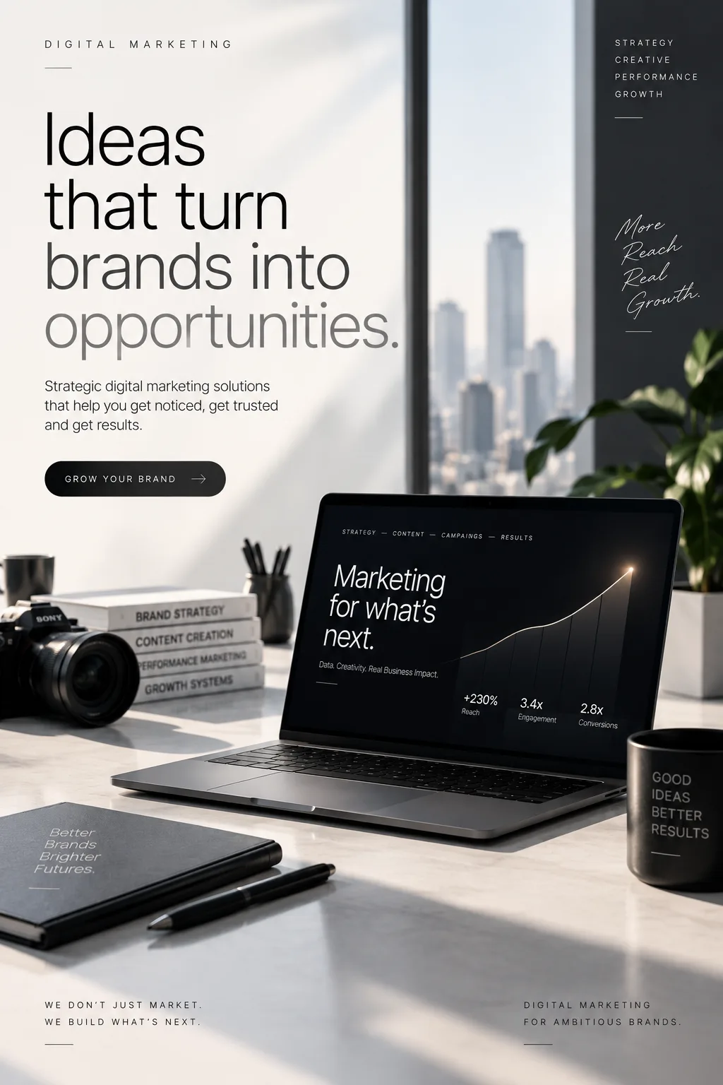 Creative digital marketing workspace focused on brand opportunities