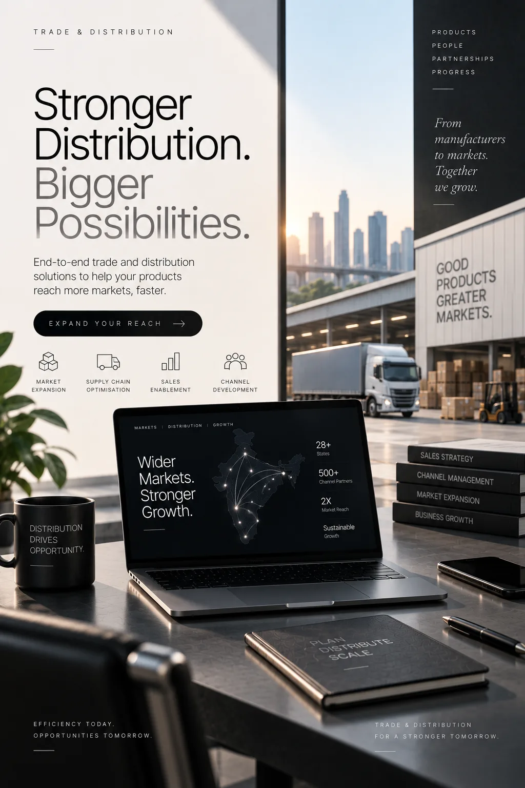 Trade and distribution strategy connecting products with markets